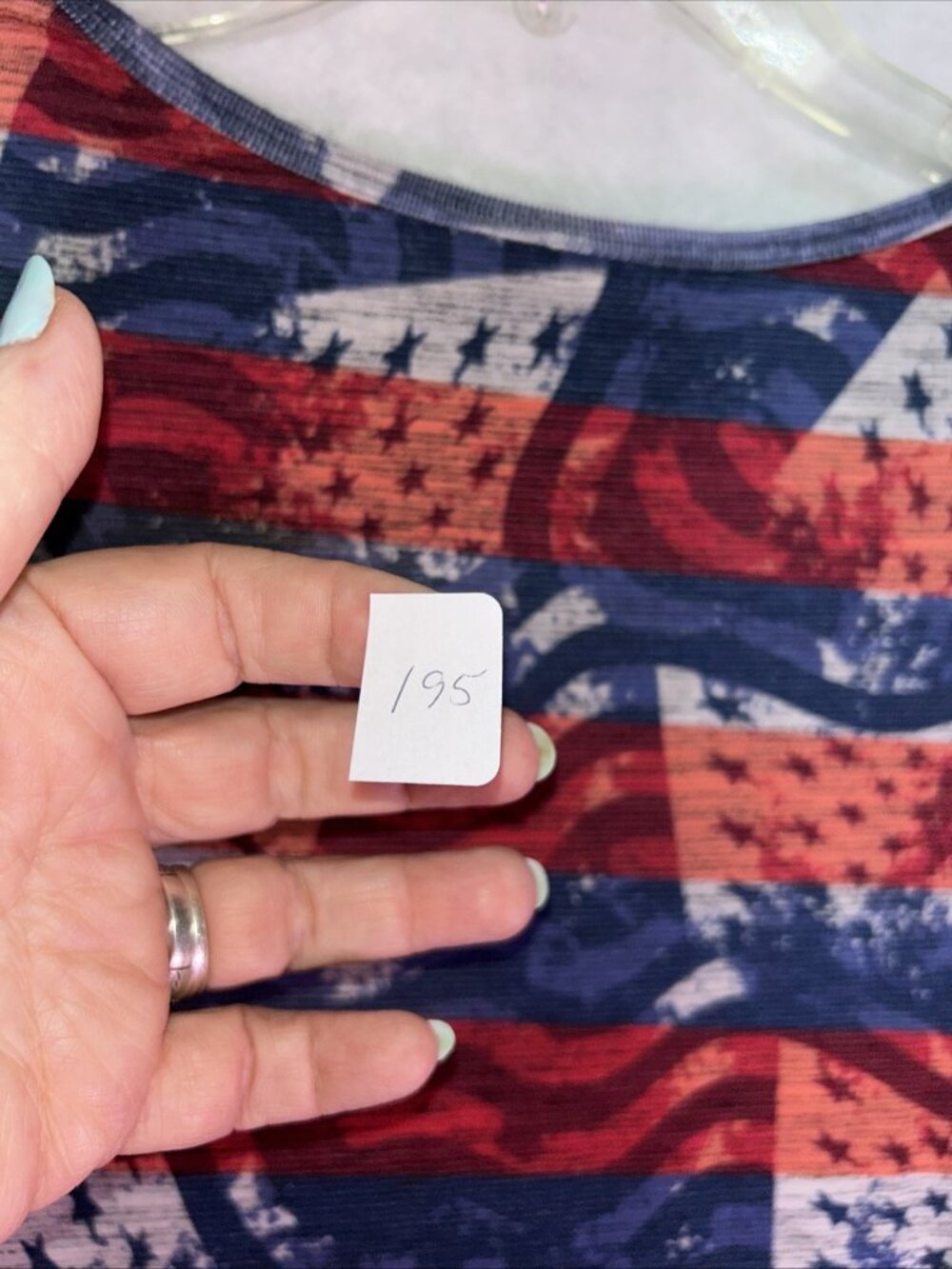 LuLaRoe Womens Sz S Irma Tunic Top; Short Sleeve Red White & Blue Hi-lo - Picture 8 of 8